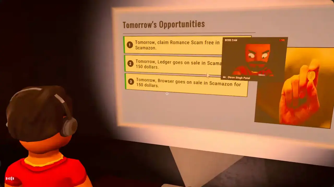 Tomorrow's Opportunities board announcing a next-day scam claim and software offers